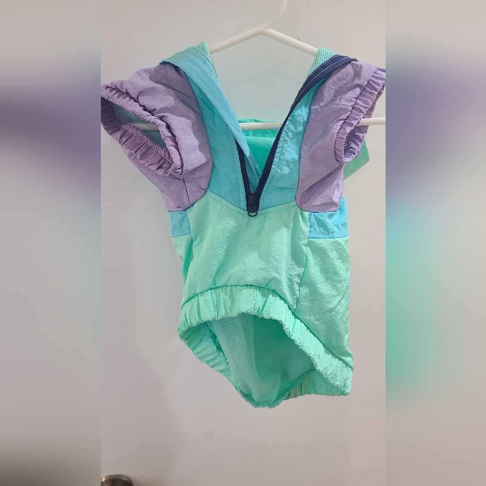 YOULY  Mint and Lavender Hooded DOG Jacket- Medium